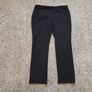 Eileen‎ Fisher Black Ponte Knit Pull-On Slim Fit Pants Womens Size 14 Stretch